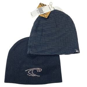 O'Neill Beanie Core Basic Knit Black Skull Cap Hat Cotton Unisex Lot of 2 New